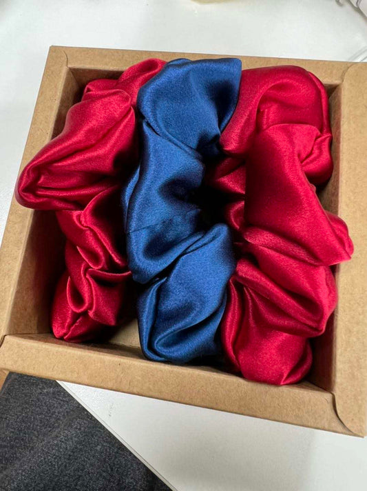 MULBERRY SILK SCRUNCHIES- 3  standard sizes