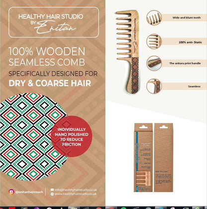 Ankara print 100% anti - static seamless comb